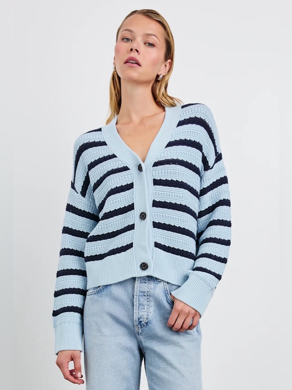 Rails Geneva Striped Knit Cardigan Size Large